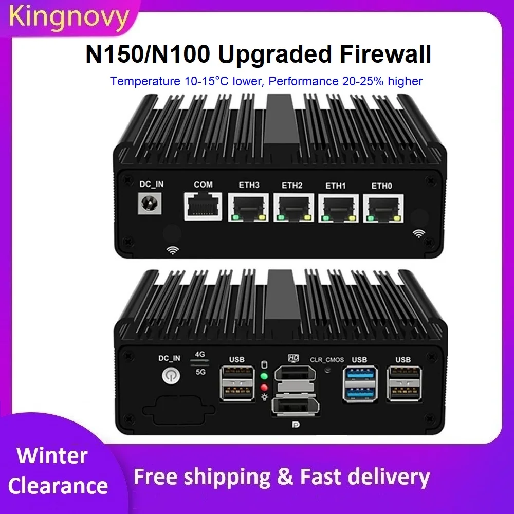 Topton Upgraded Version Fanless Mini PC Intel N150 N100 4x i226-V 2.5G Firewall Router pfSense Proxmox ESXi OPNsense desktops