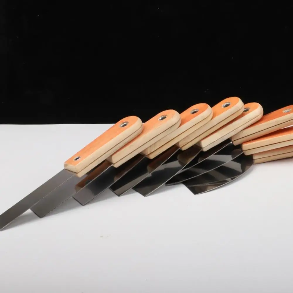 Stainless Steel Cleaning Scraper Wood Handle Scrape Surfaces Paint Tools Lay Plaster Materials Non-slip Handle Cleaning Trowel