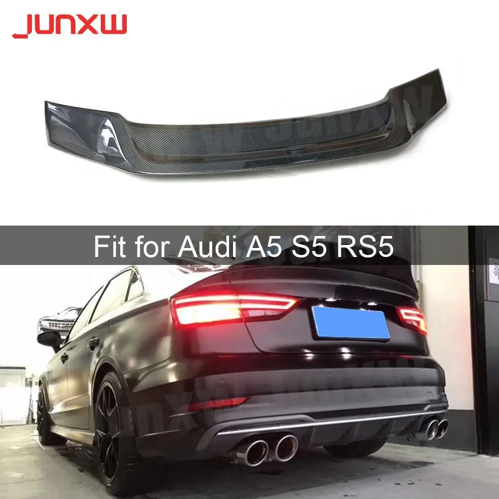 

Carbon Fiber Car Rear Trunk Spoiler Boot Duck Wings for Audi A5 S5 RS5 Sedan 4 Door 2017 2018 2019 FRP