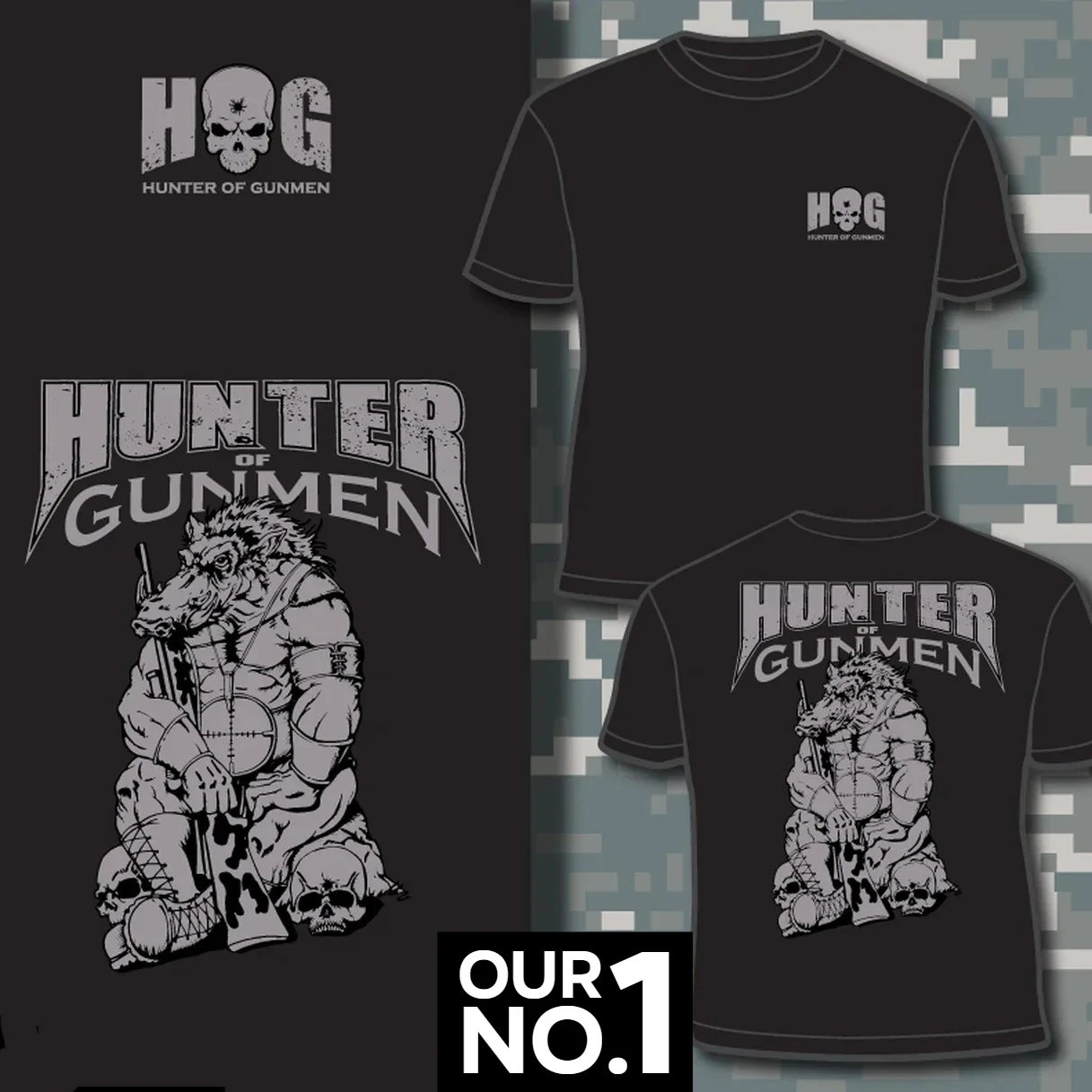 Hunter of Gunmen Hog Sniper T-Shirt 100% Cotton O-Neck Short Sleeve Summer Casual Mens T-shirt Streetwear