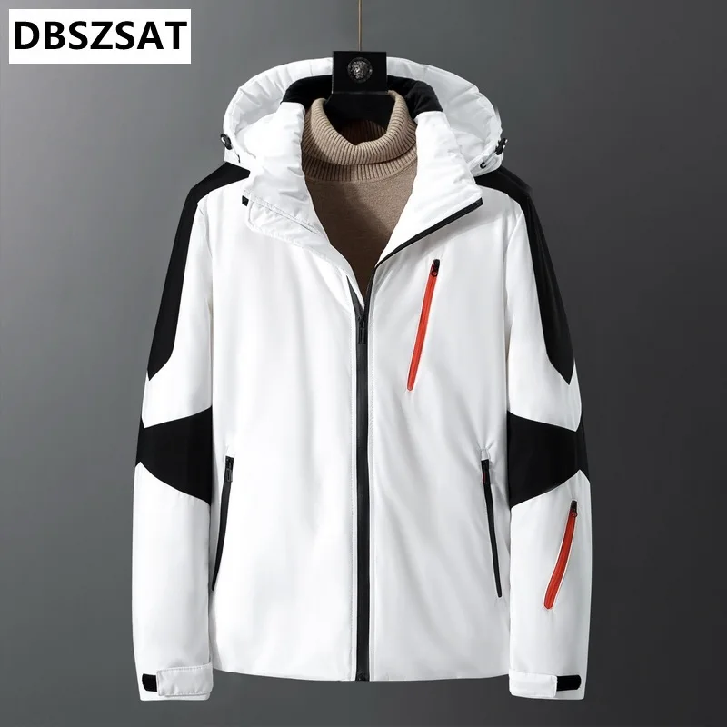 

Men's Down Jacket Puffer Winter Parkas Jacket Brand White Duck Parkas Thick Warm Hooded Windbreaker Designer Men Black Coat Male