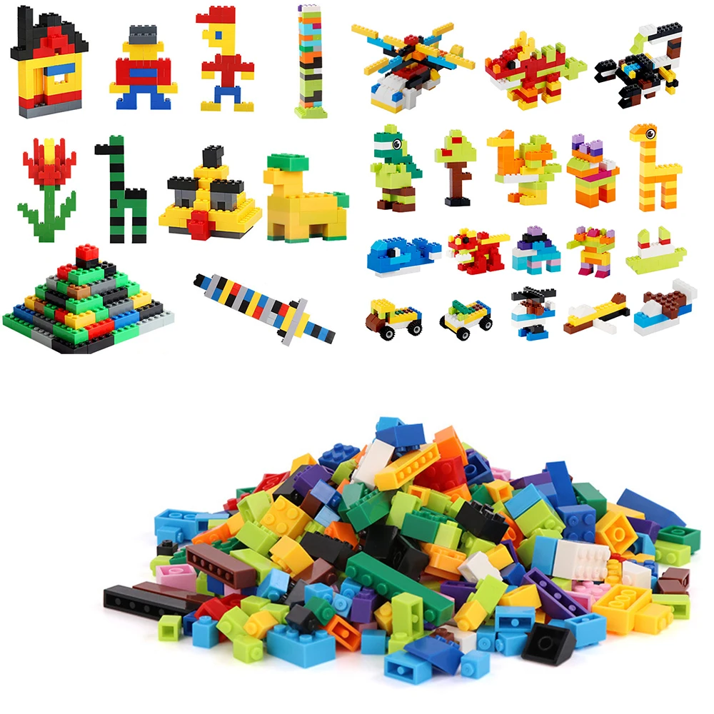 10pcs DIY Creative Building Blocks Bulk Sets City Classic Blocks Assembly Educational Toys For Children Christmas Gift