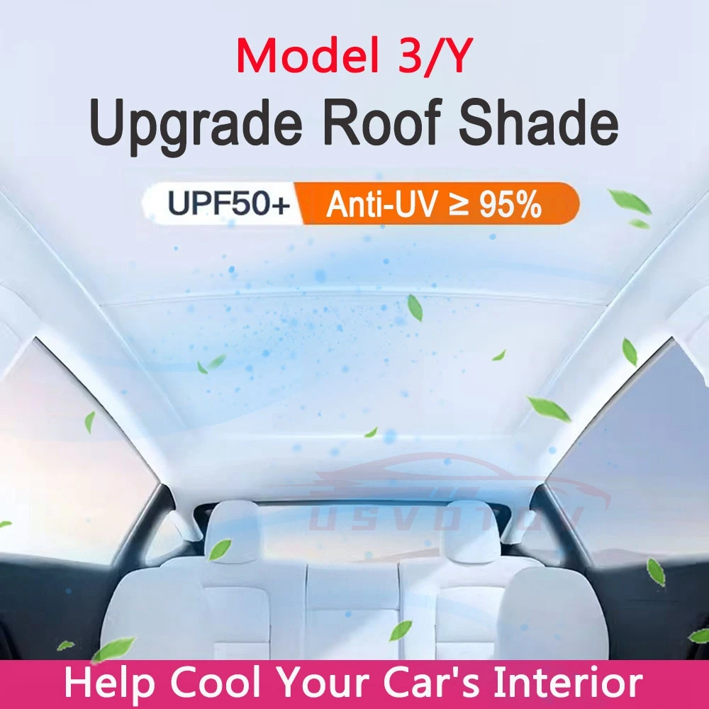 2pcs Sun Shades Roof for Tesla Model Y 3 Highland Sunshade UV Protect Film Foldable Skylight Cover 2024 2023 2022 Accessories