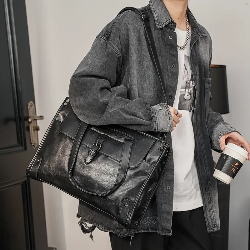 Luxury Men's Handbags With Shoulder Strap Crossbody Bag Men Top-Handle Bags Large Capacity Messenger Bag Business Laptop Bag