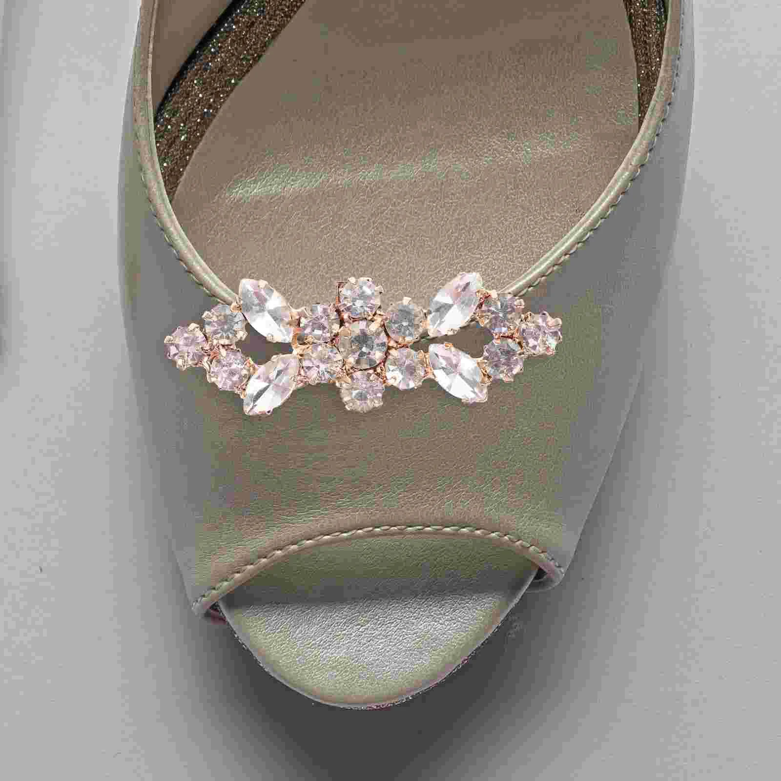 2 Pcs Fashion Rhinestone Buckle Shoe Clips for Wedding Shoes Accessories Embellishments Decorative Brides Alloy Applique