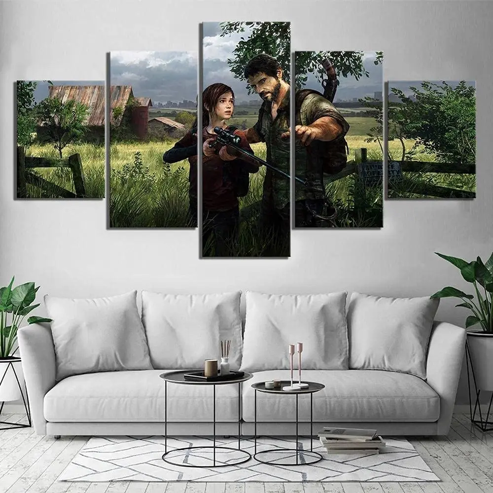 

Unframed 5 Panel The Last Of Us Video Game Modular Modern Canvas Posters Wall Art Picture Paintings for Living Room Home Decor