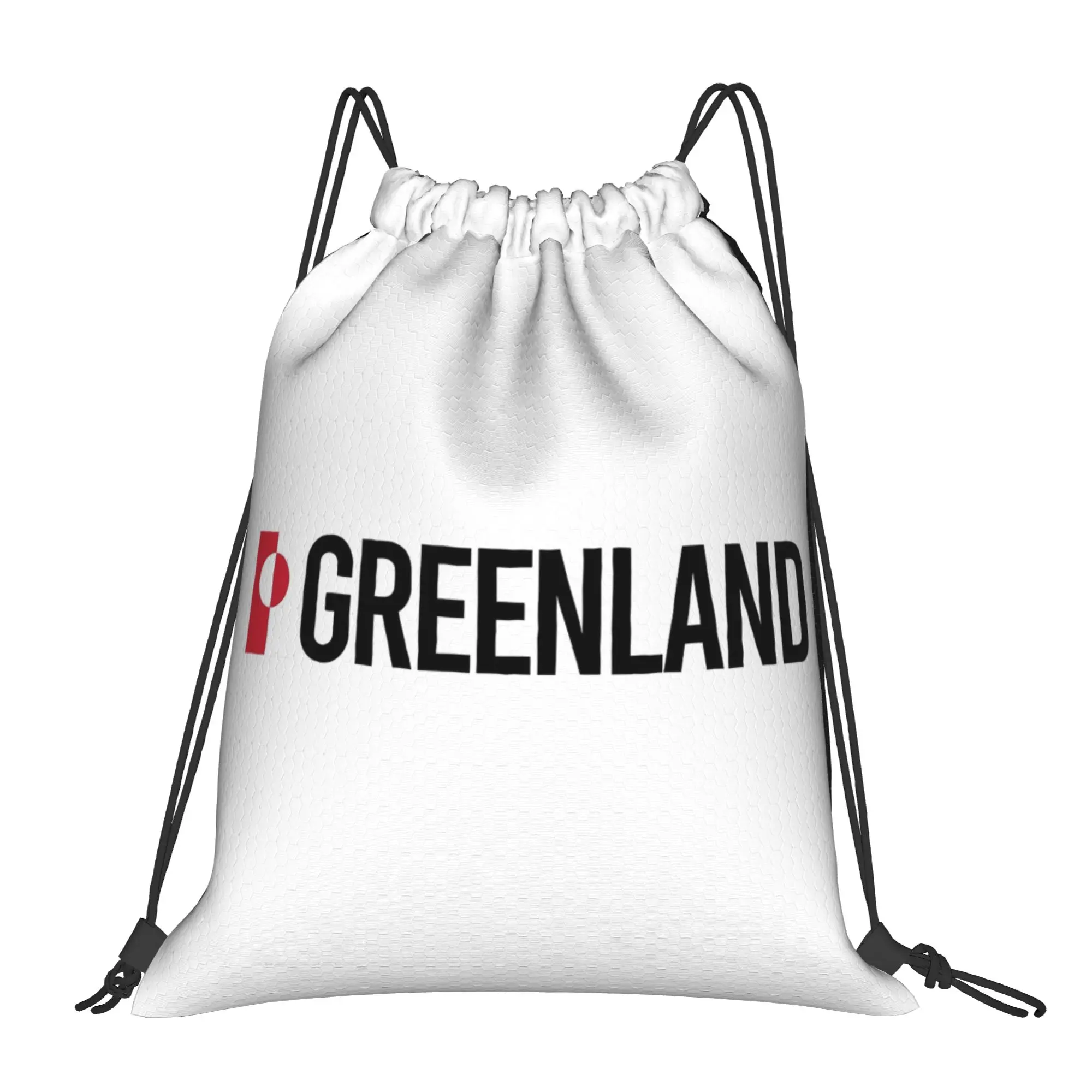 

Greenland Country Flag Drawstring Backpack Sports Gym Bag Water Resistant String Sackpack for Exercise