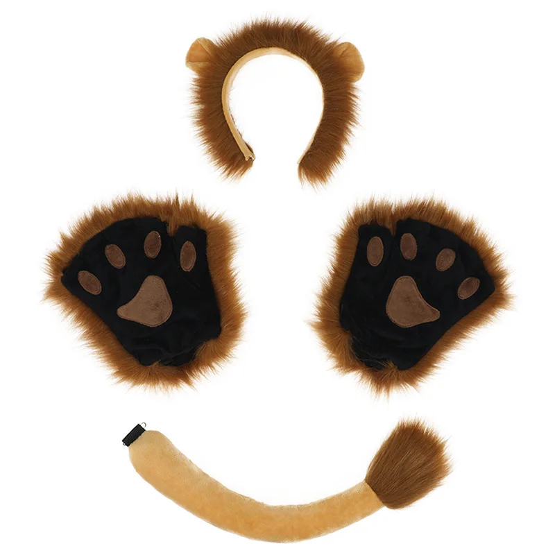 

Cosplay Props Lion Paw Tail Ear Animal Headband Carnival Halloween Club Pub Masquerade Party Costumes