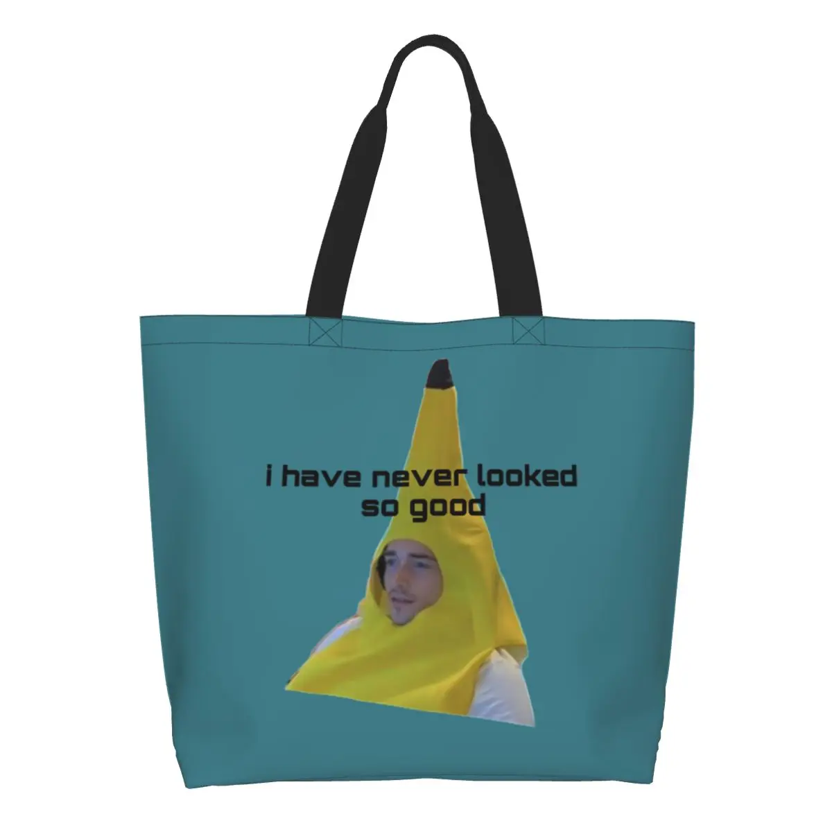 Motorsports Racing  Shopping Bag Funny Printed Canvas Shopper Shoulder Tote Bag Capacity Washable Banana Charles Leclerc Handbag