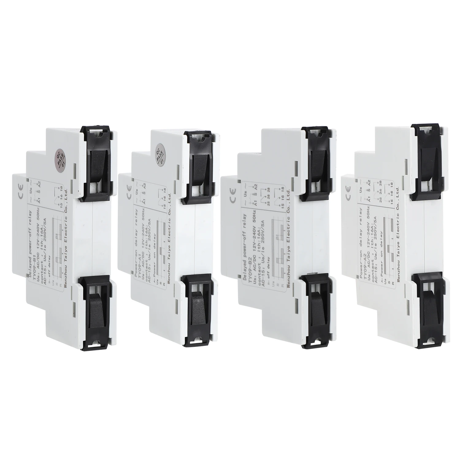 Din Rail Time Relay A Power-On Delay B Delay Disconnection AC/DC 12V-240V 16A 0.1S~10 Days
