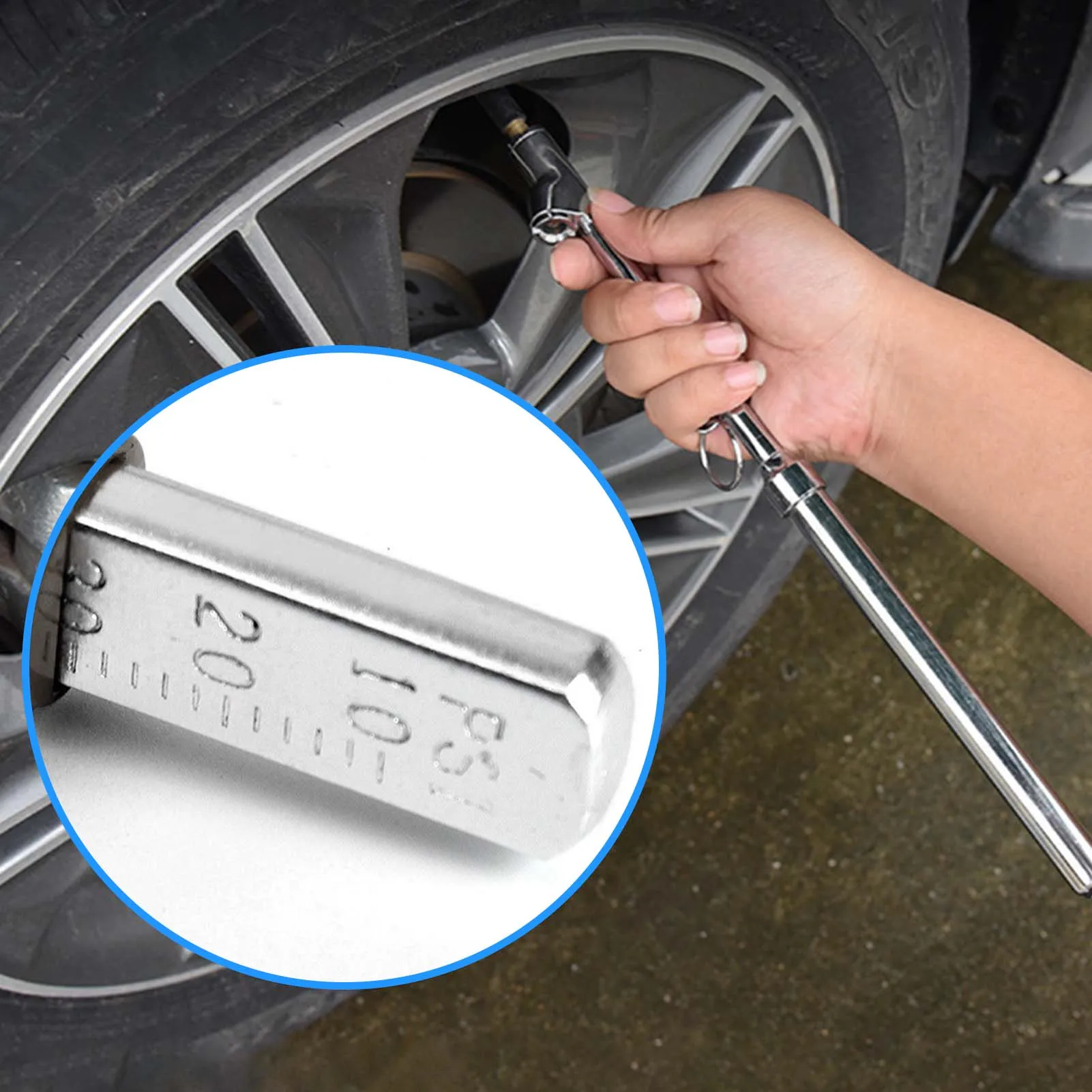 

Автомобильный измеритель давления в шинах, сверхмощный двухсторонний прочный автомобильный измеритель давления в шинах