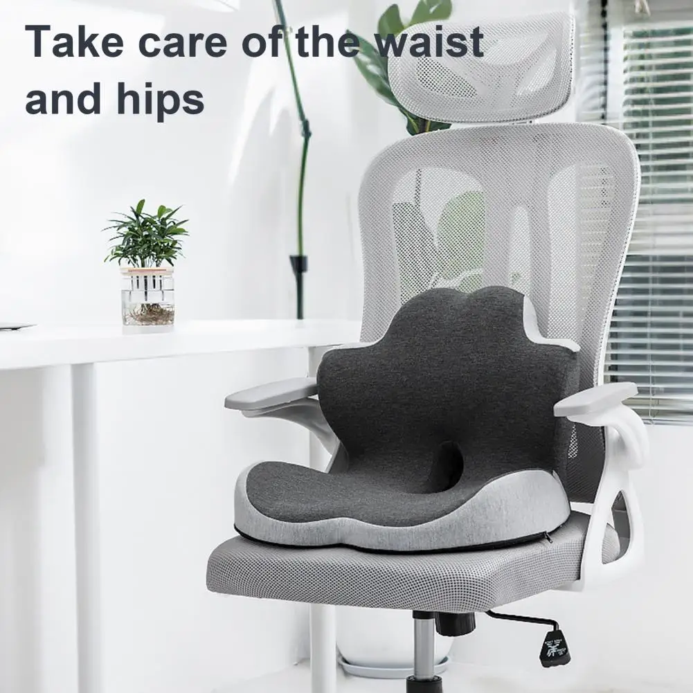 

Ergonomic Seat Cushion Memory Foam Backrest Ergonomic Memory Foam Seat Back Cushion Set for Office Workers Drivers for Long