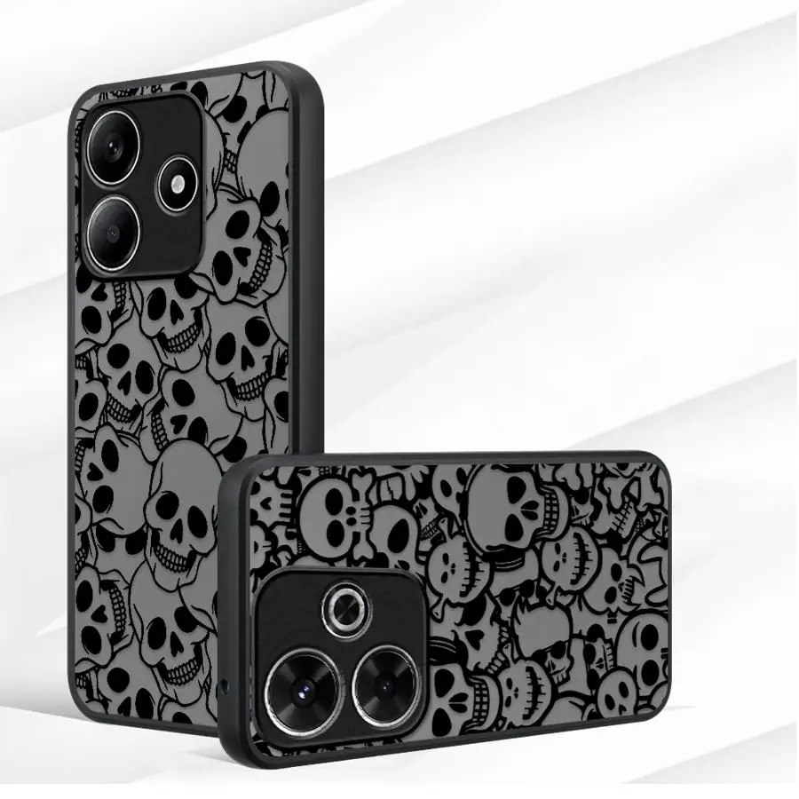 ブラックエッジ電話ケース Redmi 14C A4 9 A1 A2 Plus K40 Pro 13C 10 12C グラフィティスケルトンクールアート用