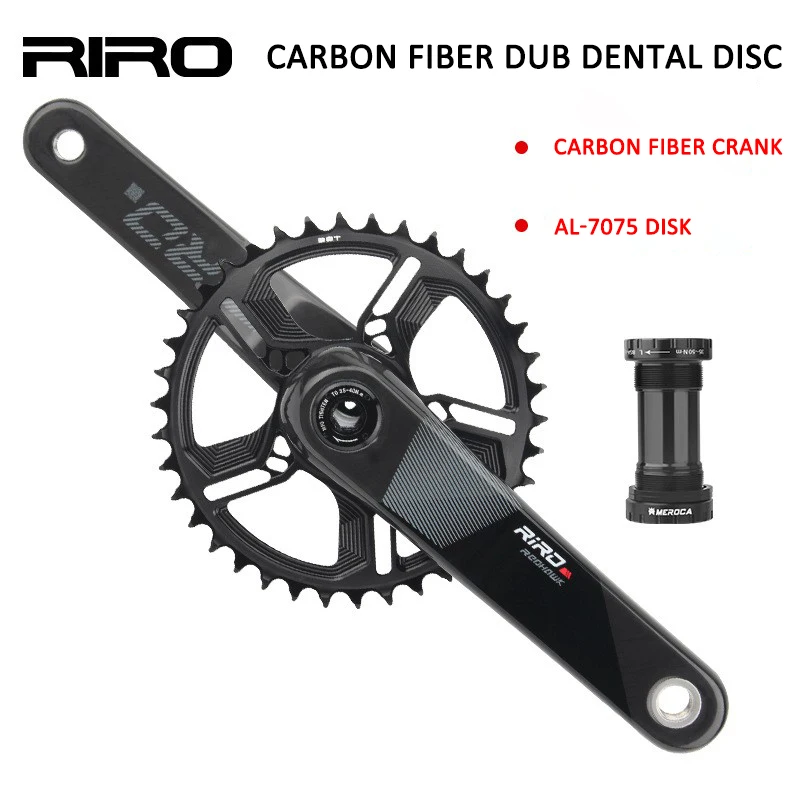 

RIRO MTB Carbon Fiber DUB Crank 11/12 Speed GXP Direct Mount Bicycle Carbon Crankset 170mm Bike Chainring 32/34/36/38T for XX1