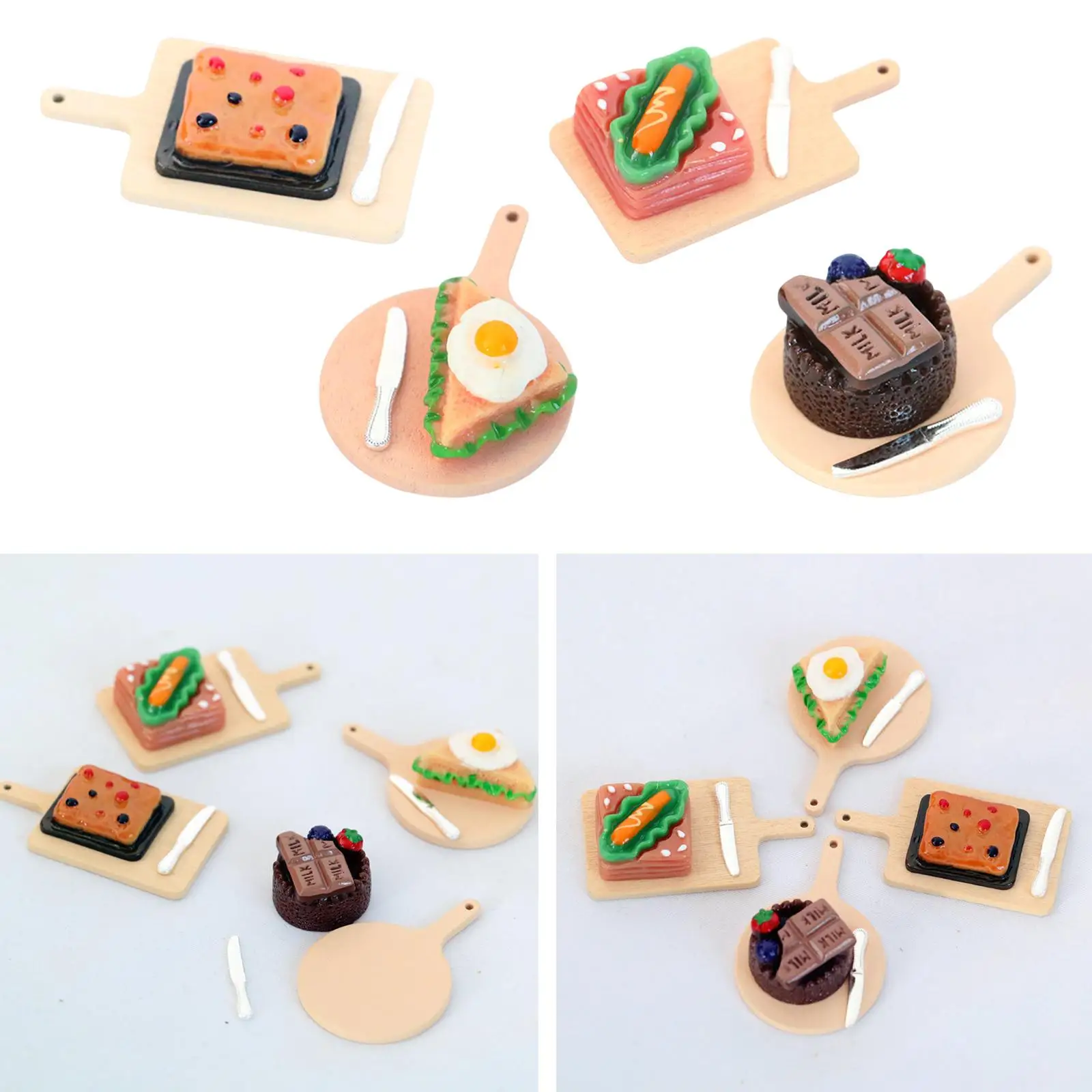 Kids Pretend Play Kitchen Accessories Set, Mini Doll Food Play, Mini Food, for