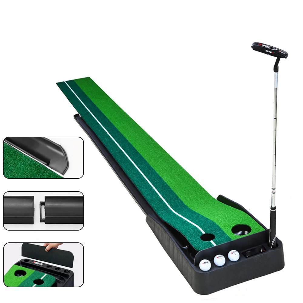 

2026 Golf Putting Trainer Putting Game Professional Indoor Golf Practice Mat With Auto Ball Return Systempromote Sales