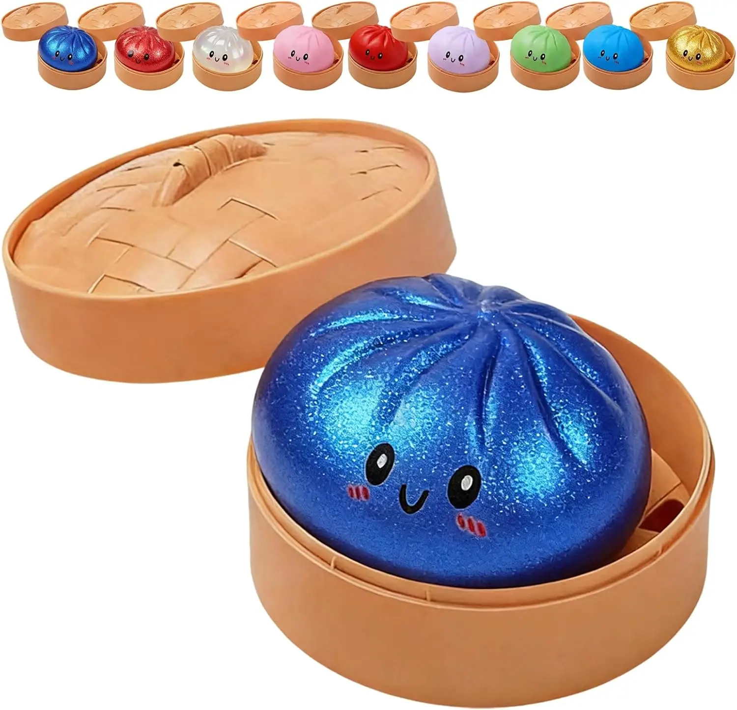 Glitter Dumpling Glitter Dumpling Squishy met doosje Dumplings Zintuiglijk knijpspeeltje voor stressverlichting