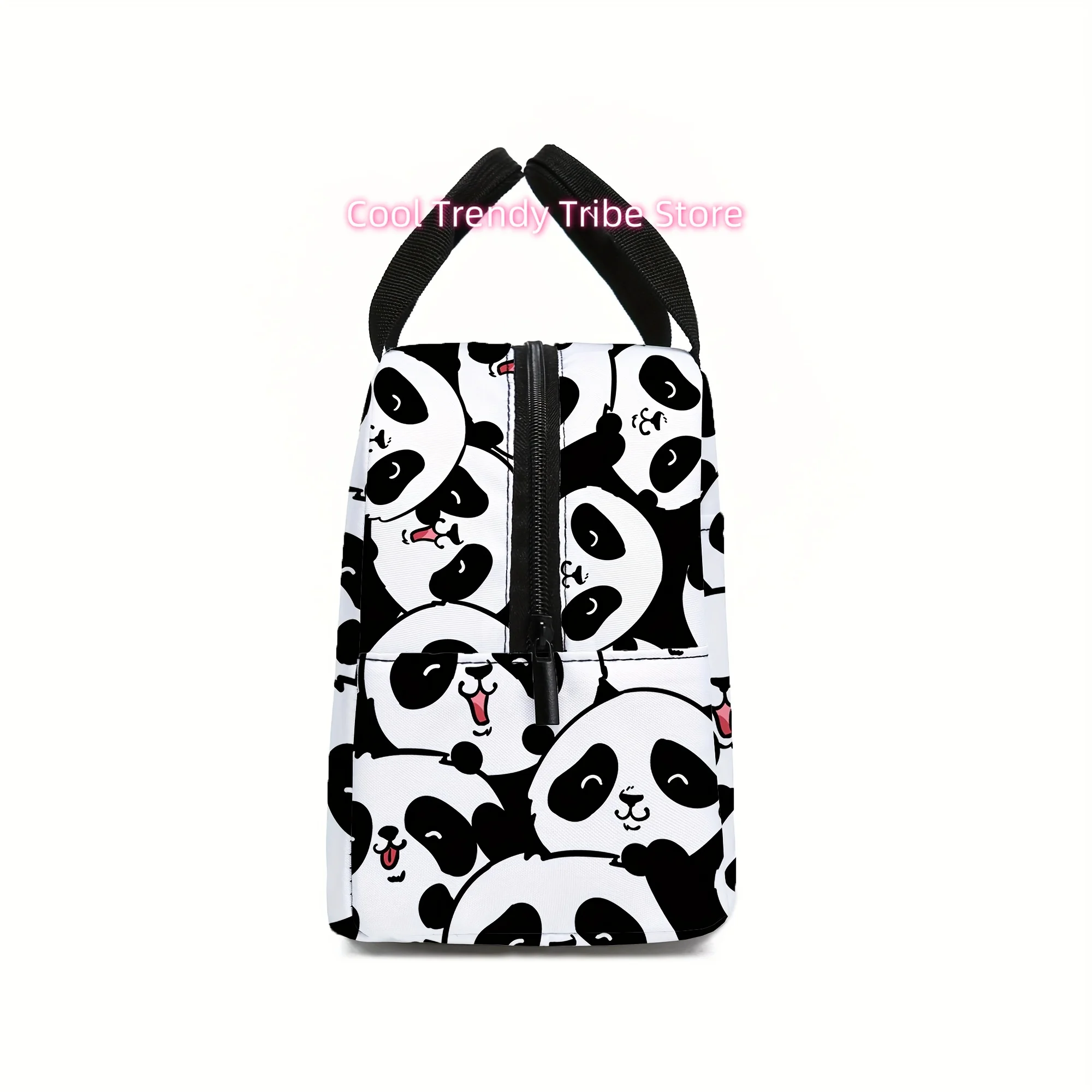 Insulated Tote for Lunch, Panda Design, Versatile Bag for Meals, Gender-Neutral, Ideal for Work, Travel, And Outdoor Eating, Non
