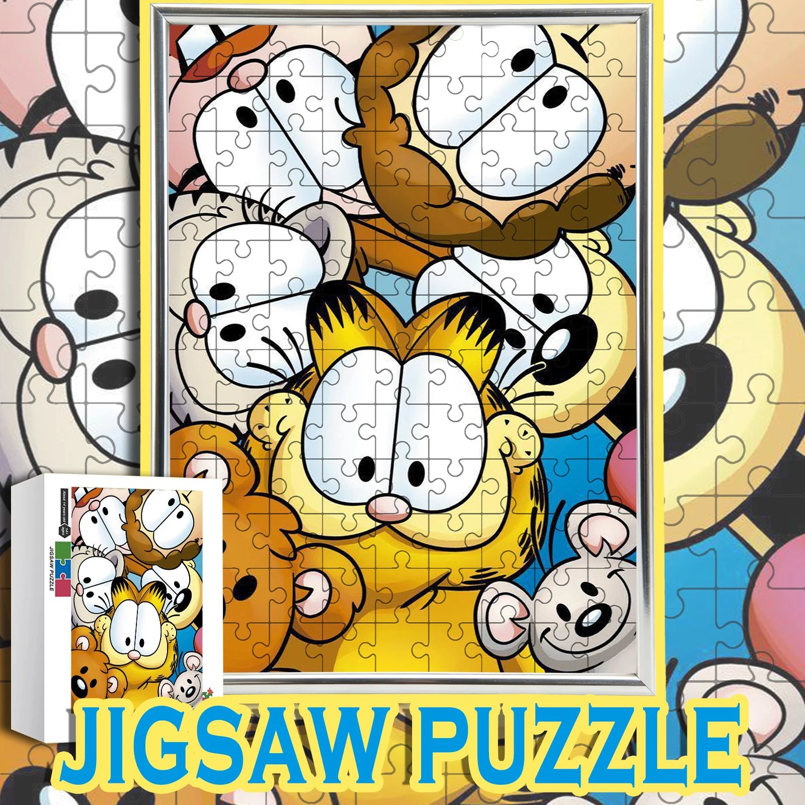 

Garfield All Characters Face Stack Wooden Jigsaw Puzzle 108/200/300/500/1000pcs Color Box