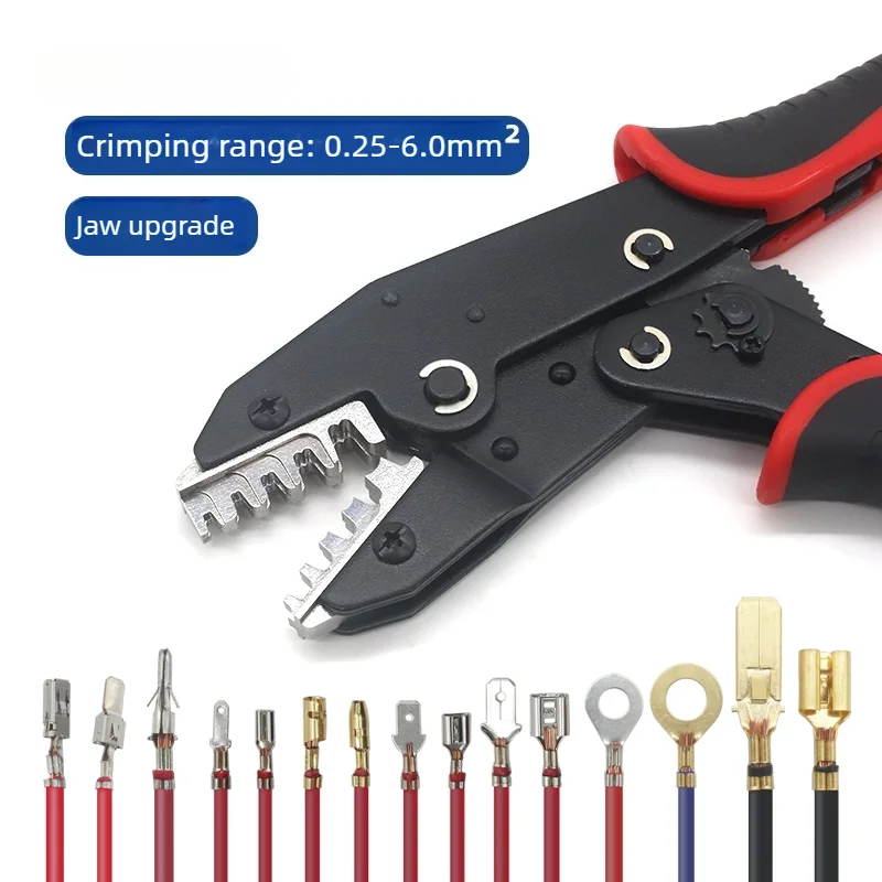 Spade Terminal Crimping Pliers 2.8/4.8/6.3mm Open Reed DJ431 Terminal Lug Tool for Automotive Wire Harness Electrical Connection