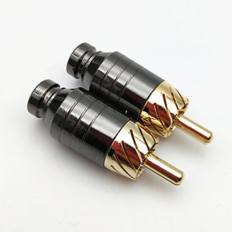 RCA Connectors Plug Pure Copper Gold Plated Audio Amplifier Hifi Speaker Terminal Socket RCA Lotus Signal Cable Plug Adapter