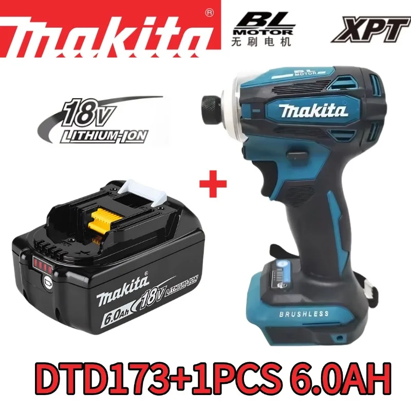 Makita DTD173 18V accuschroevendraaier LXT BL borstelloze motor elektrische boormachine hout/bout/T-modus 180 N·M oplaadbaar elektrisch gereedschap