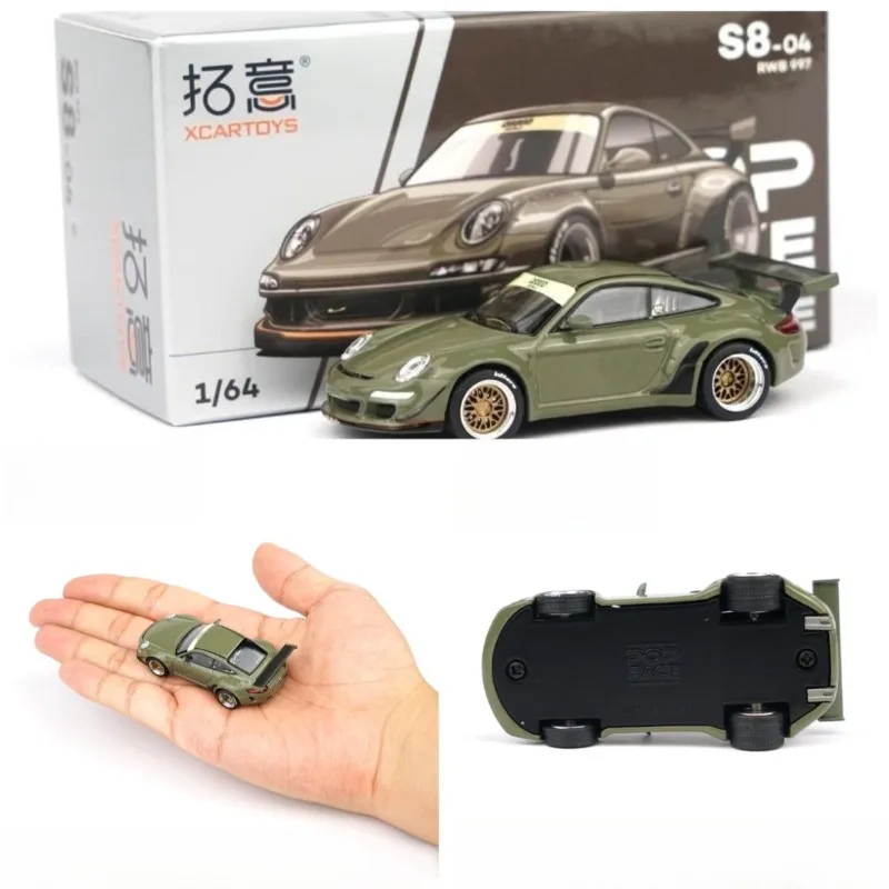 XCARTOYS New Float POPRACE 1/64 Alloy Car Model Toy S8-04 BMW RWB 997