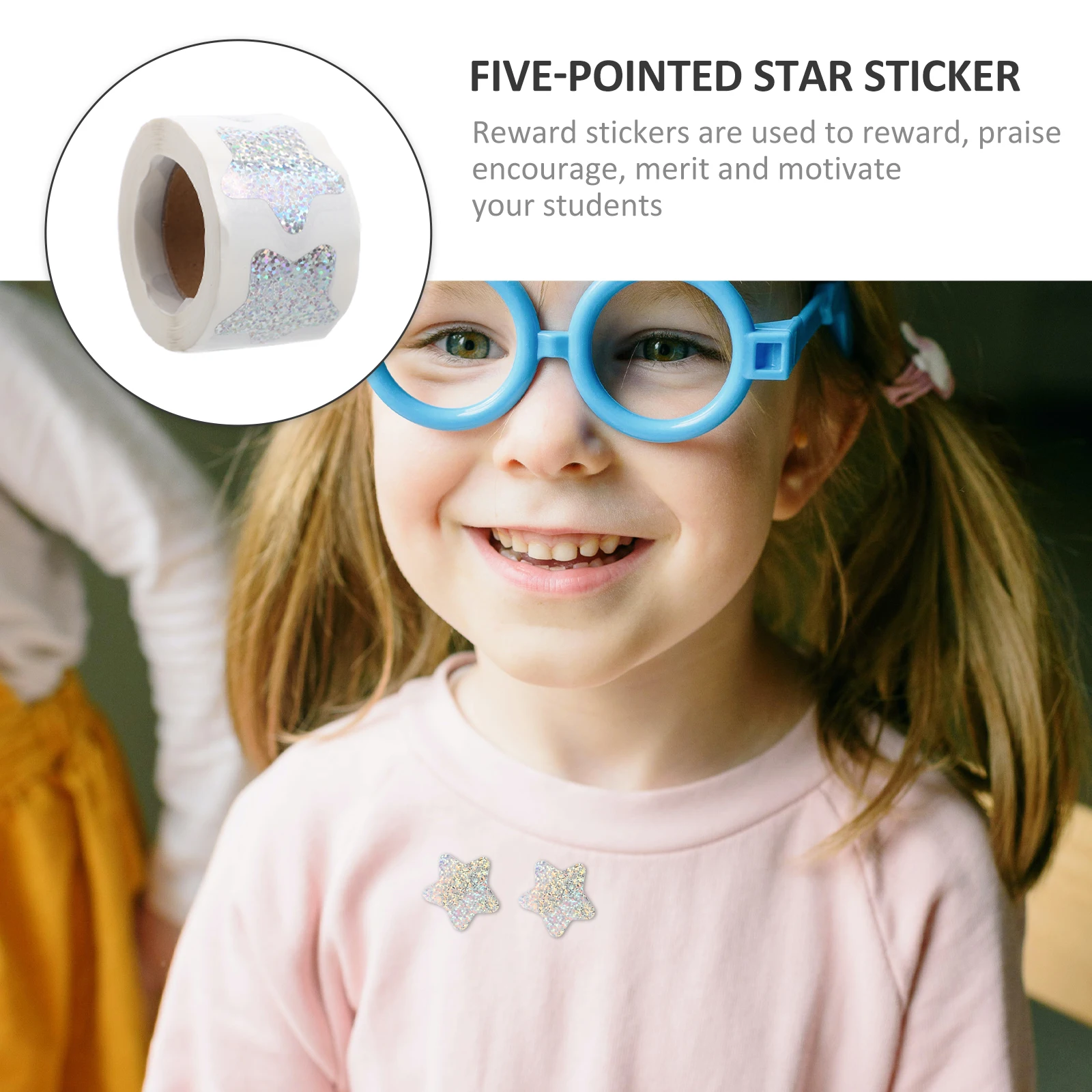 

Five-Pointed Star Stickers Self-Adhesive Reward Stickers for Kids Classroom Motivation Gift Ornament Decorations
