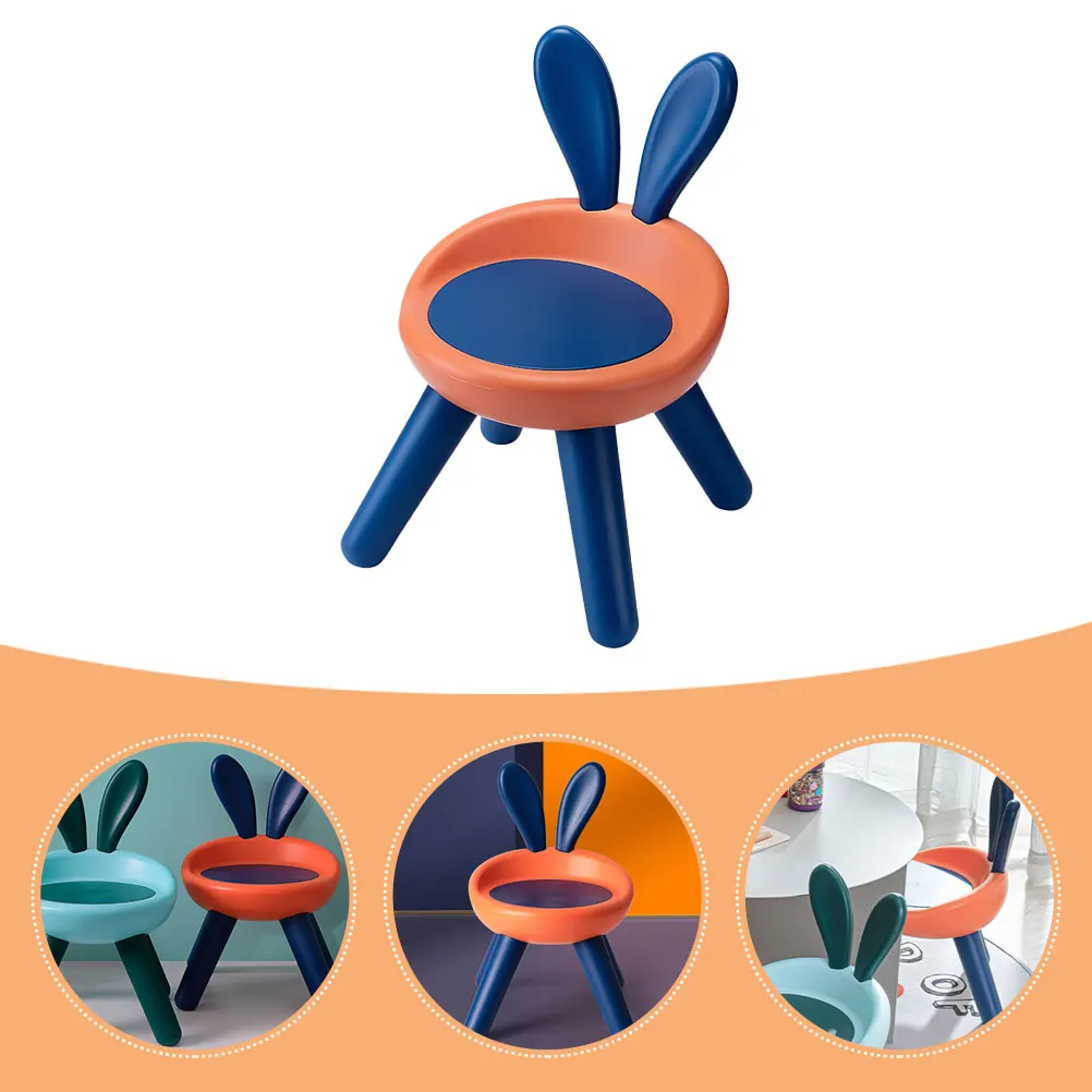 1pcs Children Back Chair Ergonomic Rabbit Design Anti-Fall Kids Stool Lightweight Plastic Kindergarten Chair For Indoor