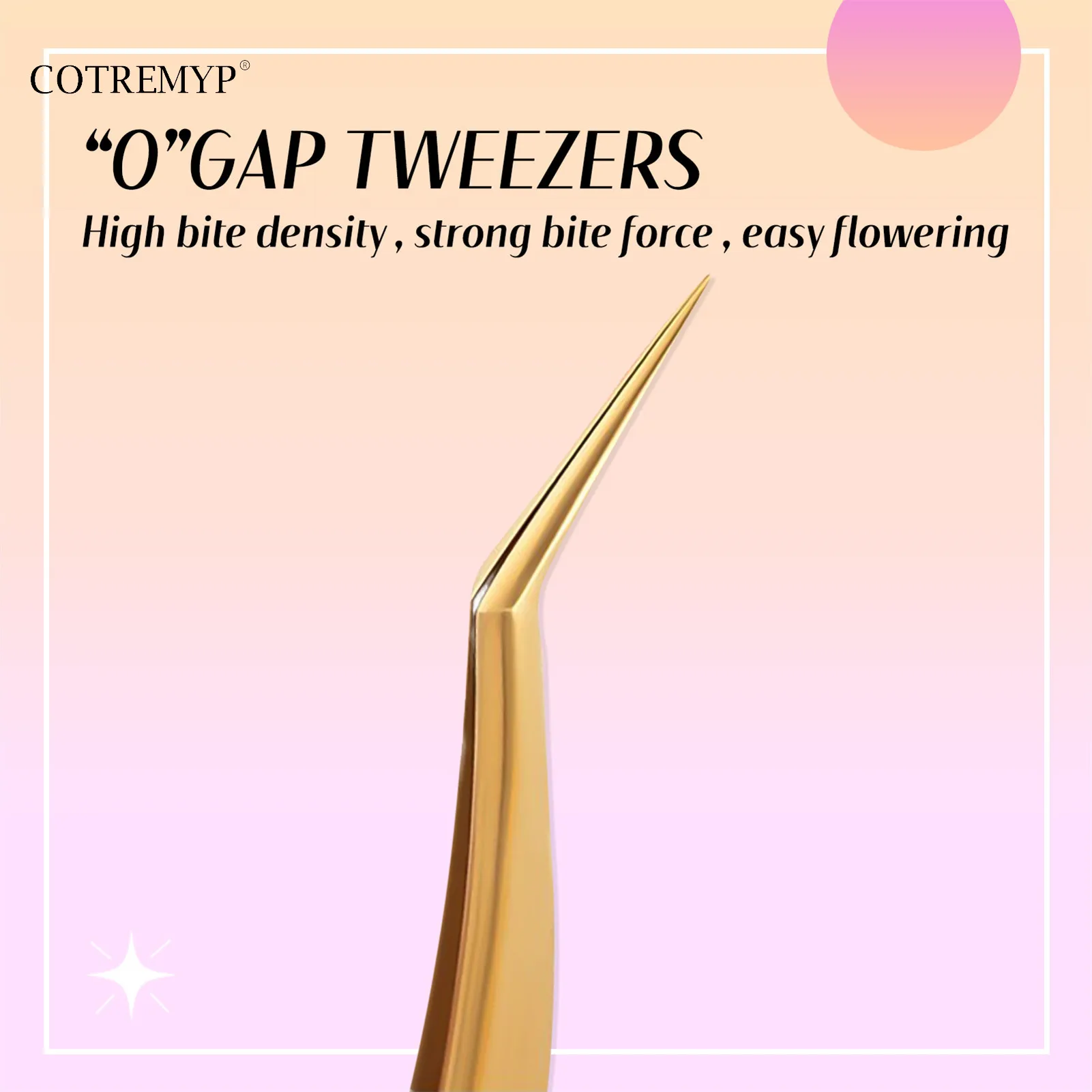 High Precision Eyelash Extension Tweezers With Fiber Tips Golden Stainless Steel Lashes Tweezer for Volume Fans Makeup Tools