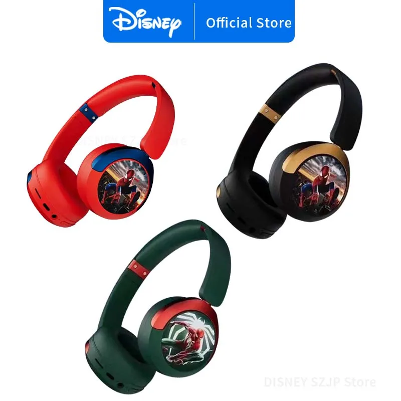 New Disney Headphones Bluetooth Wireless Foldable Headsets Stereo Sound Laptop Earphones for Spider Man Kids Anime Cartoon KA506