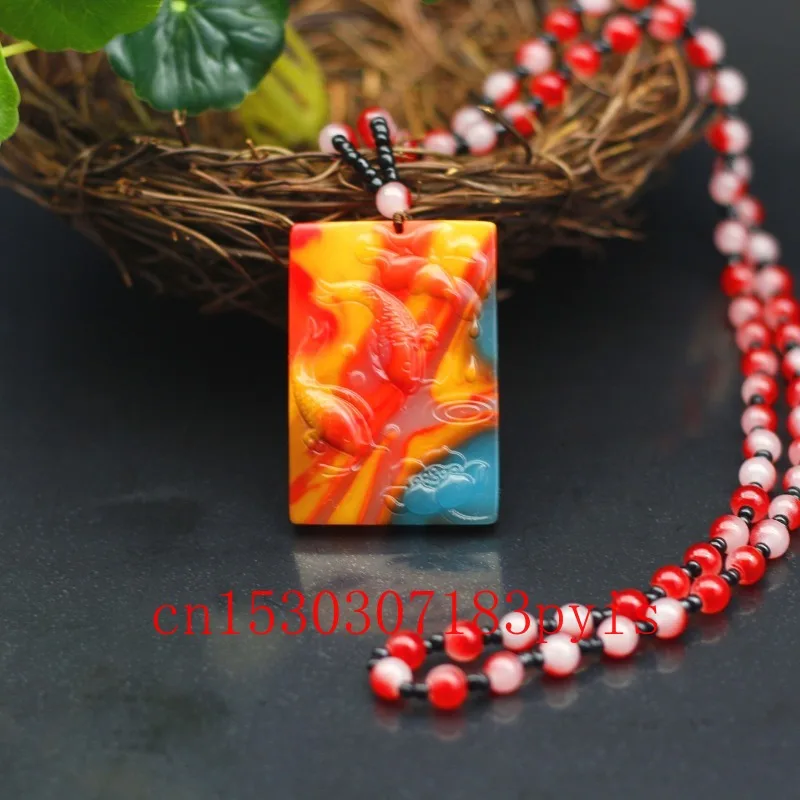 

Carp Natural Hetian Color Jade Pendant Beads Necklace Fashion Fine Jewelry Making Boutique Charm Talisman Gifts for Women Men