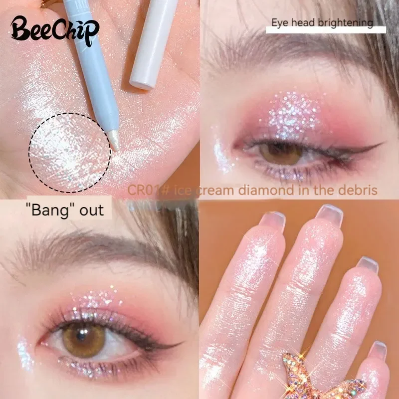 Pearl Eyeshadow Pencil Eyeliner Pearlescent Pencil Waterproof Glitter Pigment Brightening Makeup Eyeshadow Stick Cosmetics