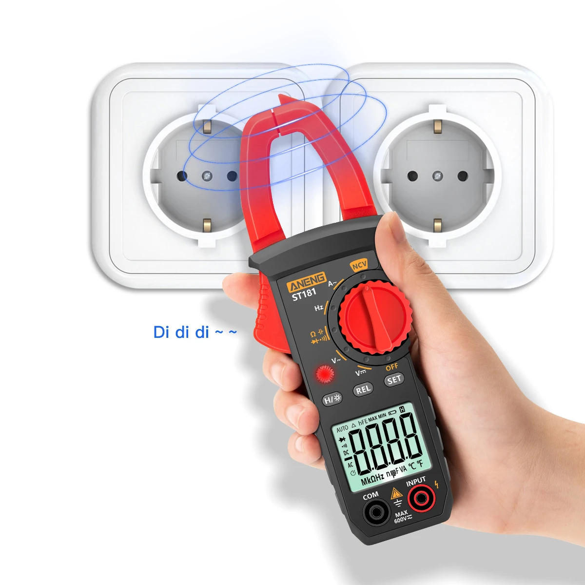 DC/AC Current 4000 Counts Multimeter ST181 Ammeter Voltage Tester Car Amp Hz Capacitance NCV Ohm Test Digital Clamp Meter