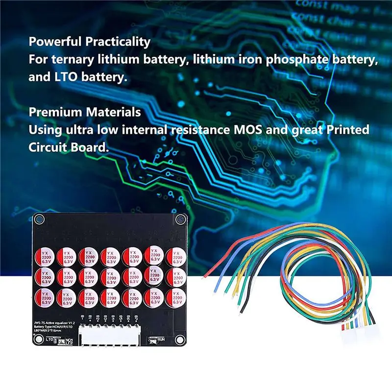 ABRI-4X 6S Active Equalizer Balancer Lifepo4 / Lipo/ LTO Battery Energy Equalization Capacitor BMS Board