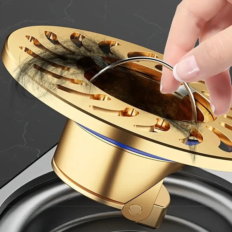 1PC anti odor floor drain shower floor drain anti backflow device, drainage filter anti backflow, kitchen odor diffusion (brass)