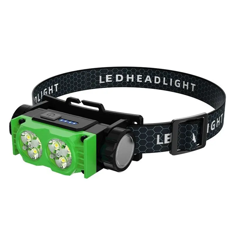 ABFU-Super Bright Led Rechargeable Headlamp Waterproof Light For Night Fishing, Camping And Construction Work A
