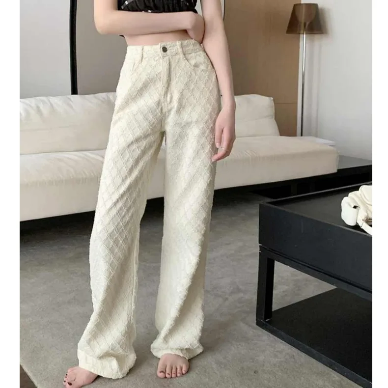 Elegant High Waist Loose Straight Leg Jeans Summer New Arrival Fashionable Floor-Length Wide Leg Denim Pants Women's Clothing