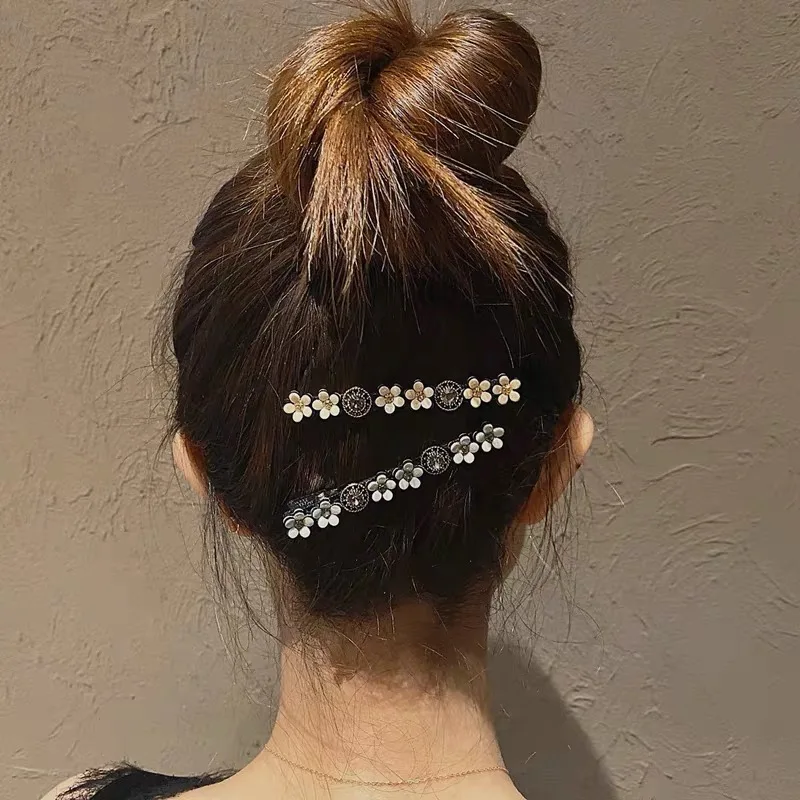 Women Girls Elegant Simulated Pearl Barrettes Hairpin New Fashion Alloy Rhinestone Crystal Hair Clips Accessories