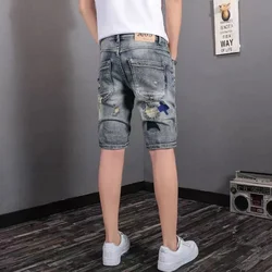 Man Denim Shorts Multi Color Ripped Harajuku Short Jeans Pants For Men Luxury Xxxl Sale With Vintage Cut Original Popular