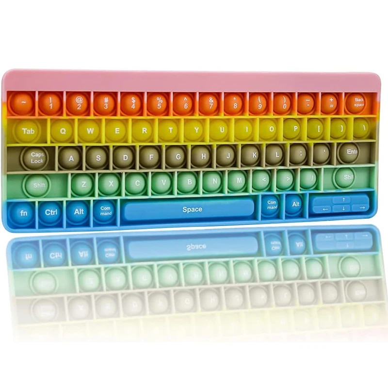 Silicone Keyboard Push Bubble Fidget Sensory Toys for Kids and Adults ADHD Autism Anxiety Stress Reliever Gifts Creative Idea