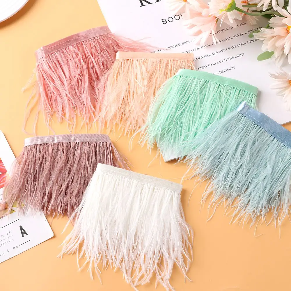 

Women's Fashion Crafts Accessories Feathers Ribbon 1 Meter Long Ostrich Feathers Trim 8-10 CM Wide Plumes Ribbon Selvage