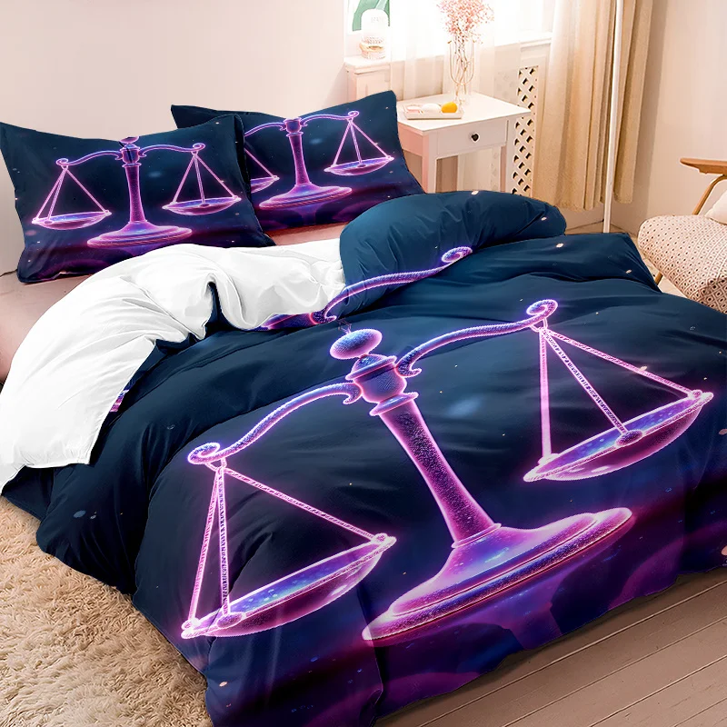 

3pcs Bedding Set Libra Scale Comforter Cover Set 1pc Comforter Cover 2pcs Pillowcases Ultra-soft Comfortable Breathable Suitable