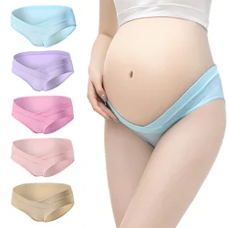 Cotton Maternity Pregnant Underwear Postpartum Mother Under Bump Panties V-Shaped Soft Belly Support Panty Breathable