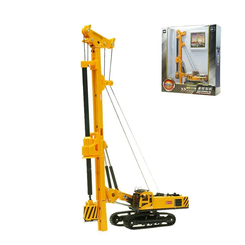 Alloy excavator engineering vehicle model rotary drilling rig construction site excavator Boy gift decorations 14+y toys