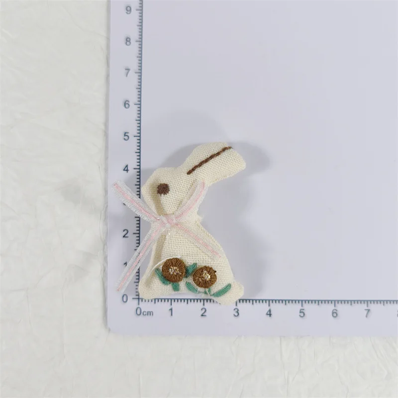Fermagli per capelli con coniglio di peluche Forcine per coniglietto carino 3D per ragazze Tessuto di cotone Abbigliamento per capelli per bambini Accessori fai da te