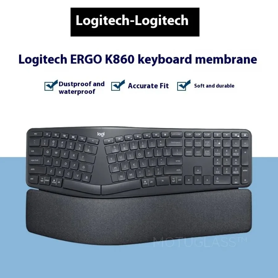 Logitech ERGO K860 Split Keyboard Protector Waterproof Dustproof Skin with Ergonomic Wrist Rest for Logitech Users