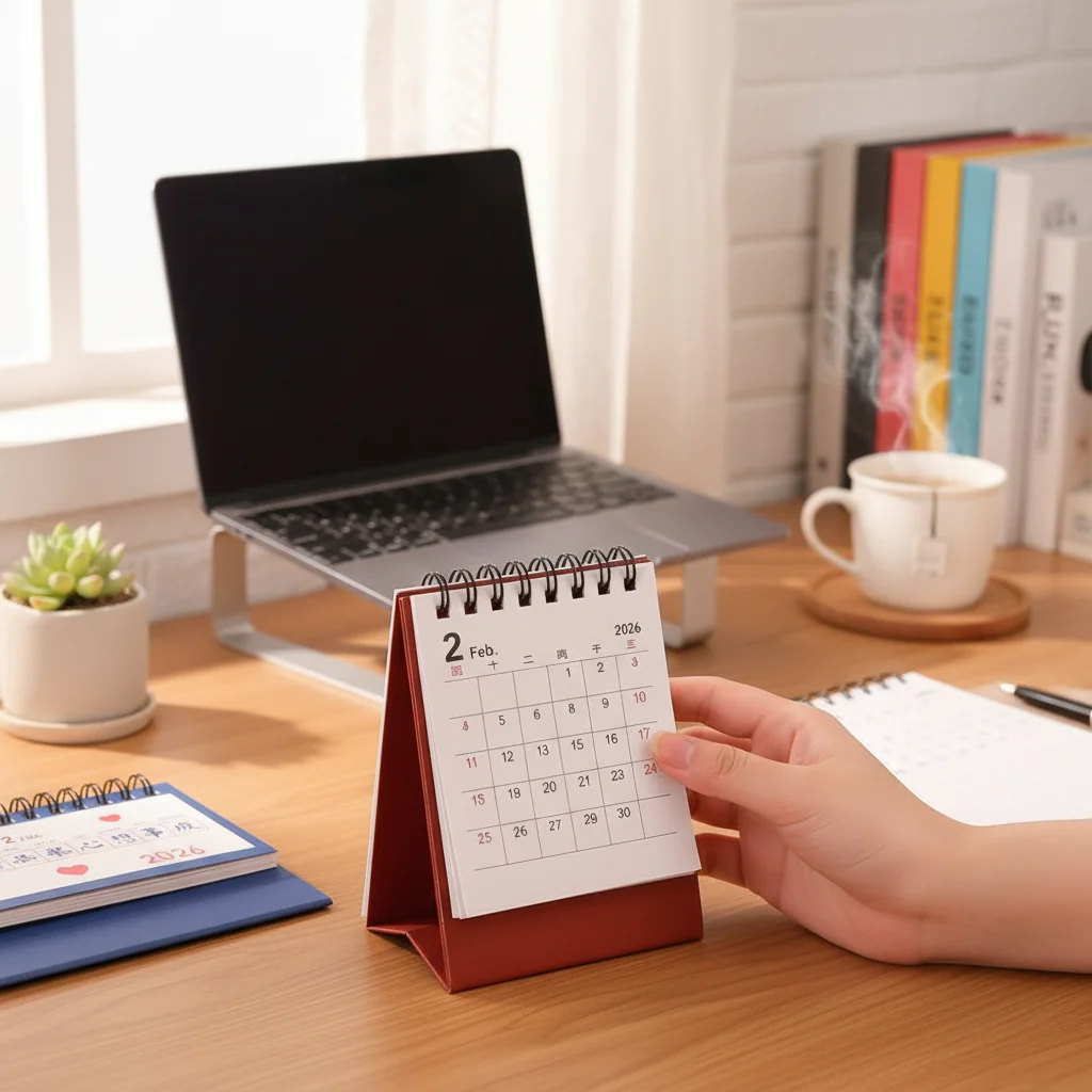 Cartoon Coil 2026 Desk Calendar Portable Desktop Decoration Schedule Planner Daily Planner Gifts
