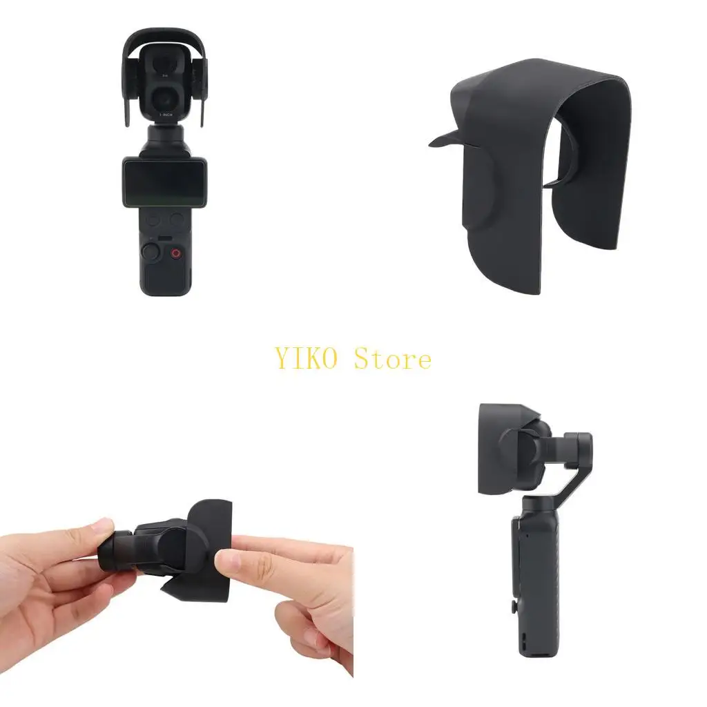 K32C Camera Lens Shade for Pocket 4, Fast-Mount Light Filter with Lightweight Black Plastic Body for Travel Video