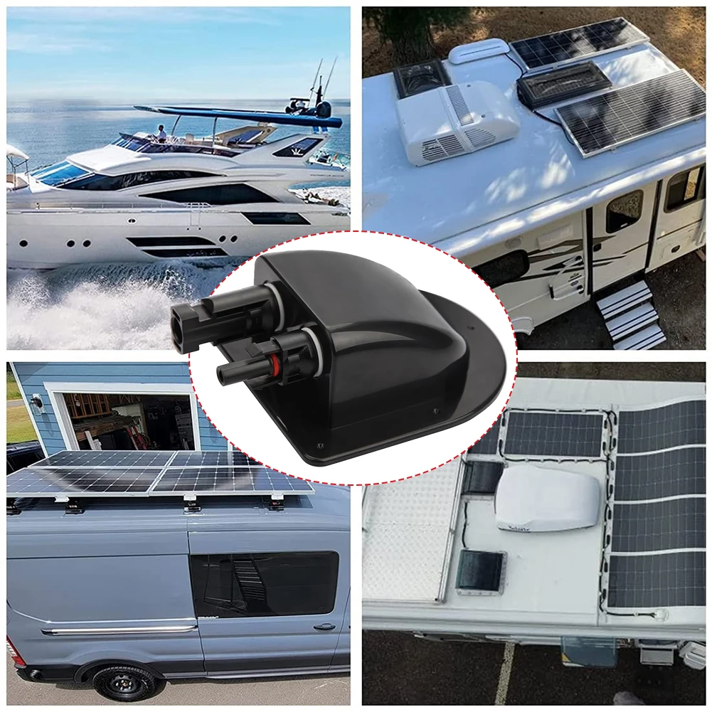 Photovoltaic RV Junction Box Double Hole Wire Cable Connector Solar Panels Sealing Box Waterproof For RV Caravan Motorhome Boats